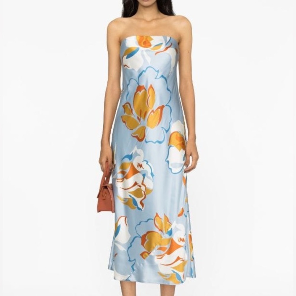 Reformation Joana Floral-Print Silk Dress